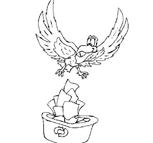 Desenho de Águia a recliclar para Colorir