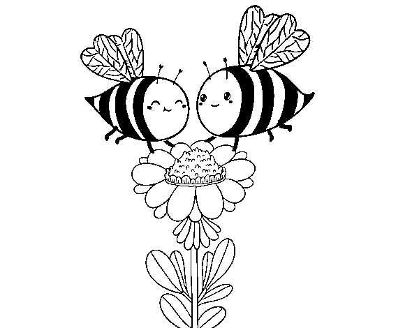 Desenho de Algumas abelhas para Colorir