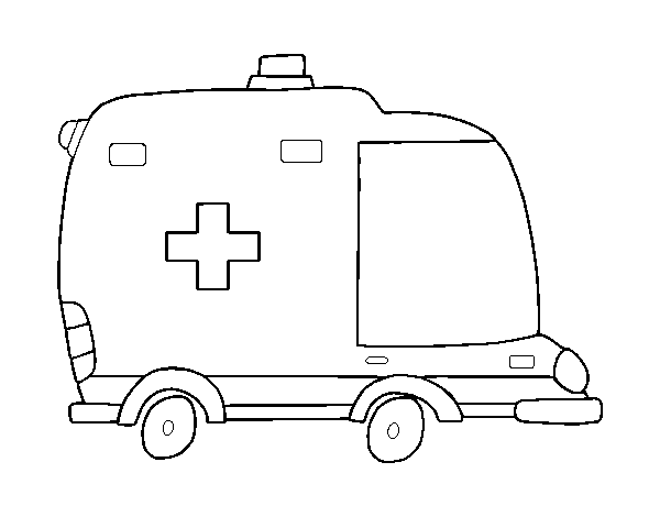 Desenho de Ambulância de perfil para Colorir