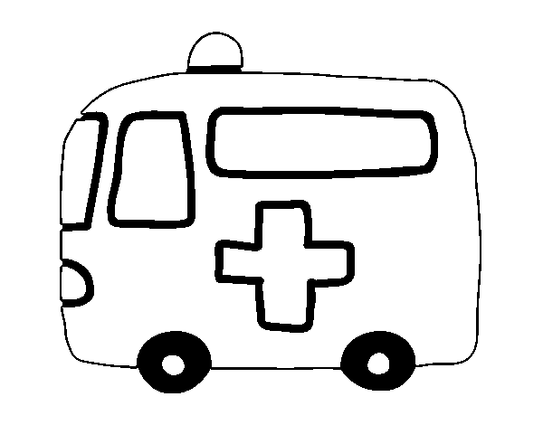 Desenho de Ambulâncias da Cruz Vermelha para Colorir