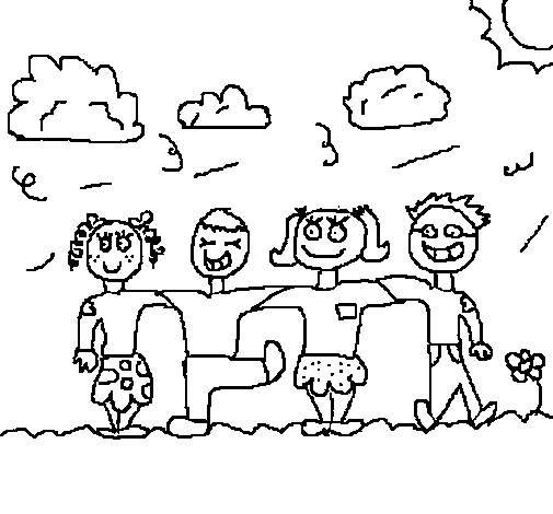 Desenho de Amigos para Colorir