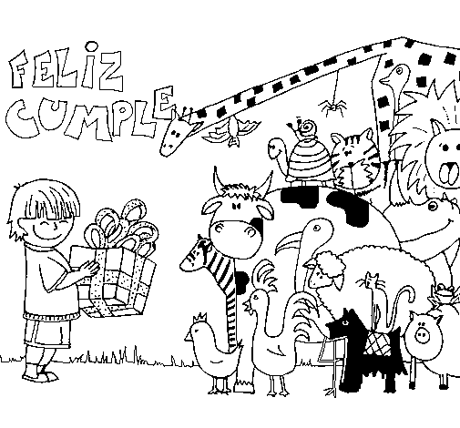 Desenho de Animais de partido para Colorir