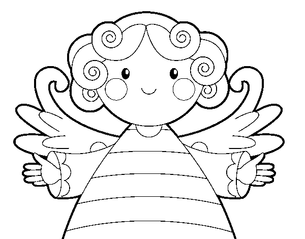 Desenho de Anjo de natal para Colorir