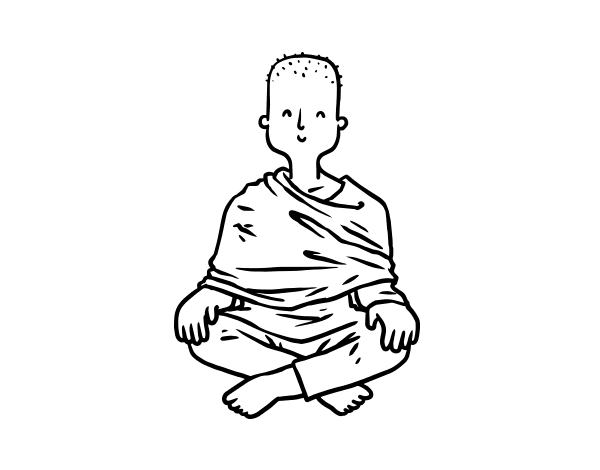 Desenho de Aprendiz budista para Colorir