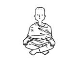 Desenho de Aprendiz budista para colorear