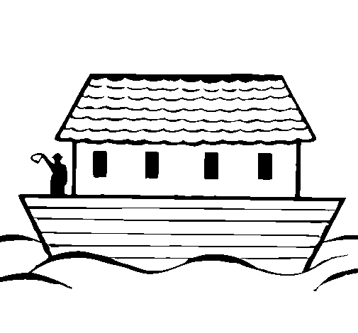 Desenho de Arca de Noé para Colorir