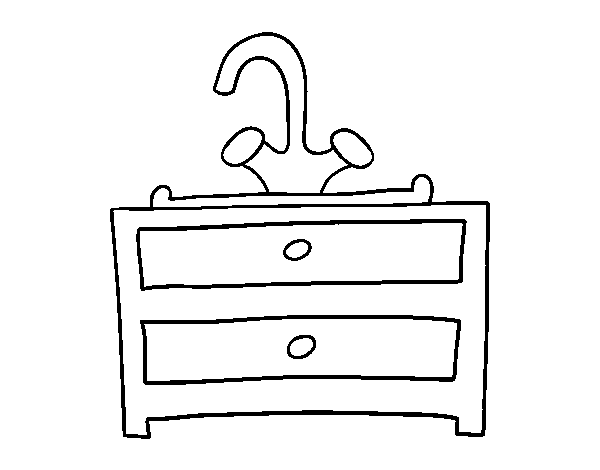 Desenho de Armário para lavatório para Colorir