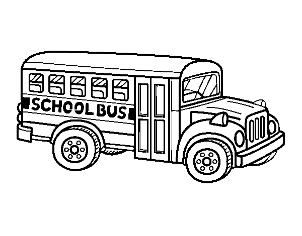 Desenho de Autocarro Escolar dos Estados Unidos para Colorir