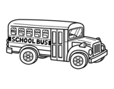 Desenho de Autocarro Escolar dos Estados Unidos para colorear