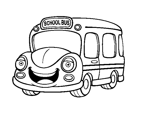 Desenho de Autocarro escolar infantil para Colorir