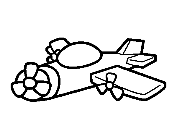 Desenho de Avião hélice para Colorir