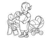 Desenho de Babysitter para colorear