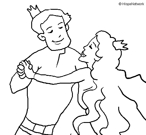 Desenho de Baile de príncipes para Colorir