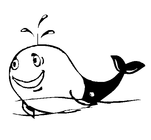 Desenho de Baleia alegre para Colorir