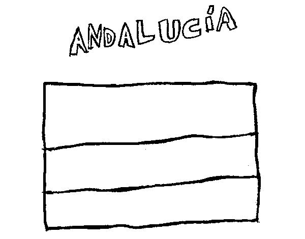 Desenho de Bandeira Andaluzia para Colorir