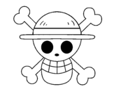 Desenho de Bandeira de chapéu de palha para colorear