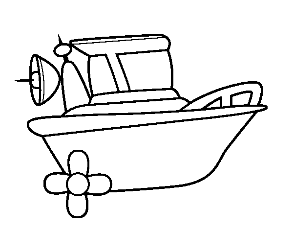 Desenho de Barco a motor para Colorir
