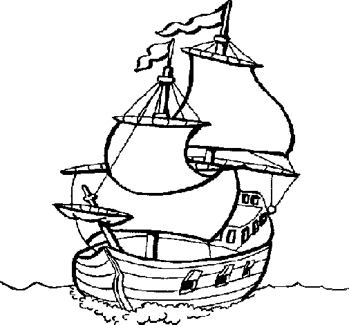Desenho de Barco para Colorir