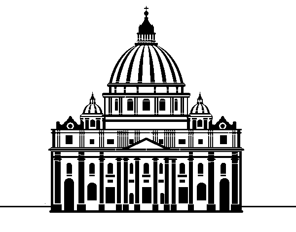 Desenho de Basílica de São Pedro do Vaticano para Colorir