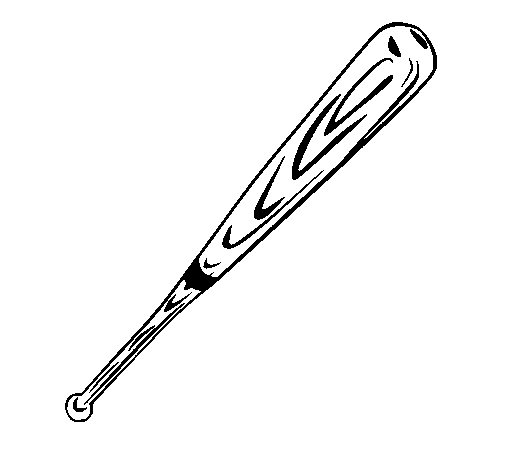 Desenho de Bastão de basebol para Colorir