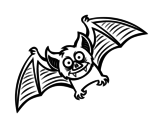 Desenho de Bat amigável para colorear