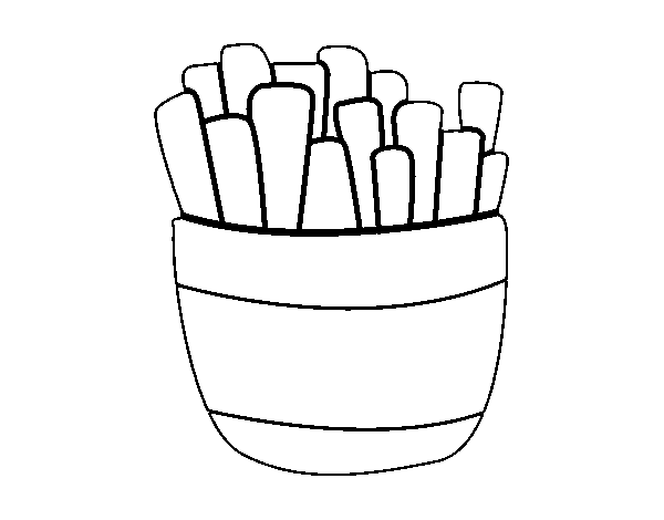 Desenho de Batatas fritas para Colorir