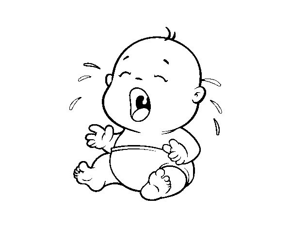 Desenho de Bebê chorando 1 para Colorir