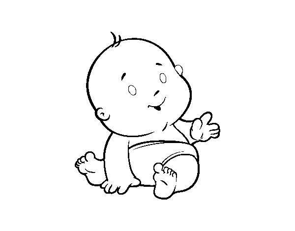 Desenho de Bebê curioso para Colorir