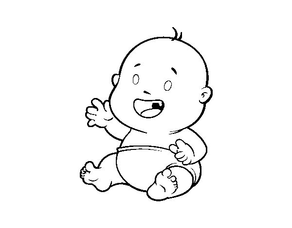 Desenho de Bebê sorrindo para Colorir