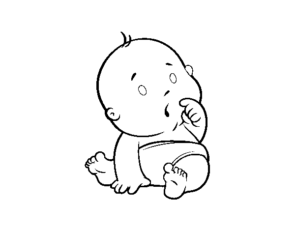 Desenho de Bebê surpreendido para Colorir