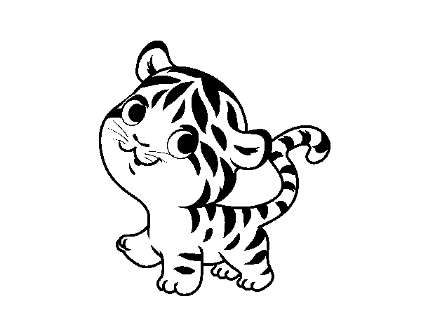 Desenho de Bebê tigre para Colorir