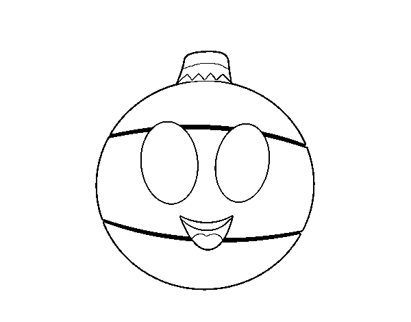 Desenho de Bola da árvore de Natal para Colorir