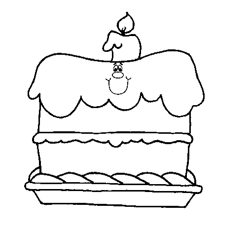 Desenho de Bolo de aniversário para Colorir