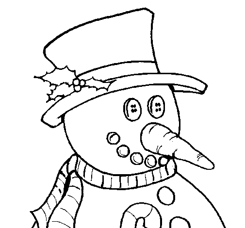 Desenho de Boneco com nariz de cenoura para Colorir