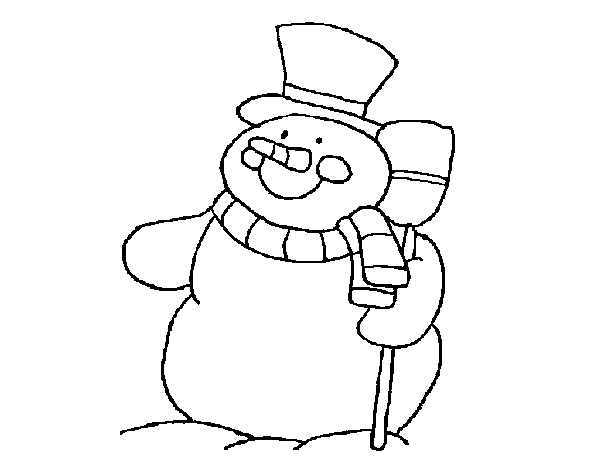 Desenho de Boneco de neve alegre para Colorir