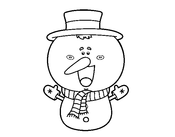 Desenho de Boneco de neve cabeçudo para Colorir