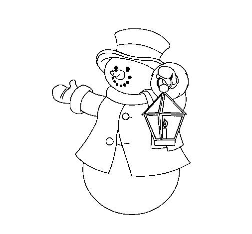 Desenho de Boneco de neve III para Colorir