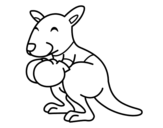 Desenho de Boxe canguru para colorear