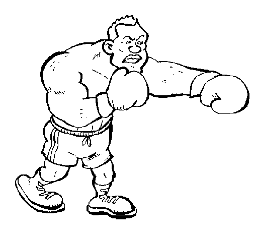 Desenho de Boxeador para Colorir