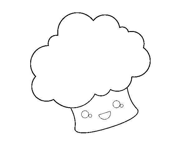 Desenho de Brócolis sorridente para Colorir