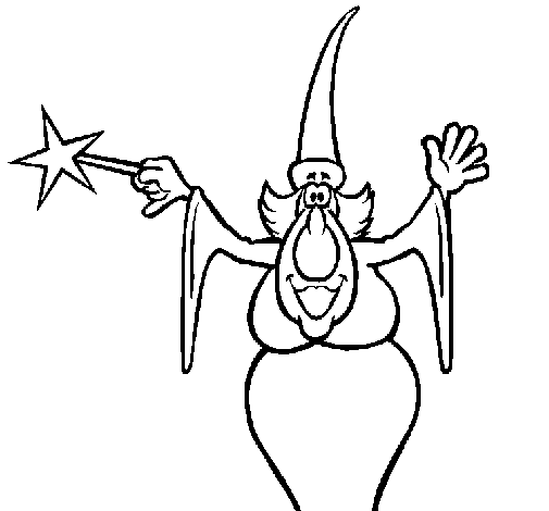 Desenho de Bruxa a fazer um exorcismo para Colorir