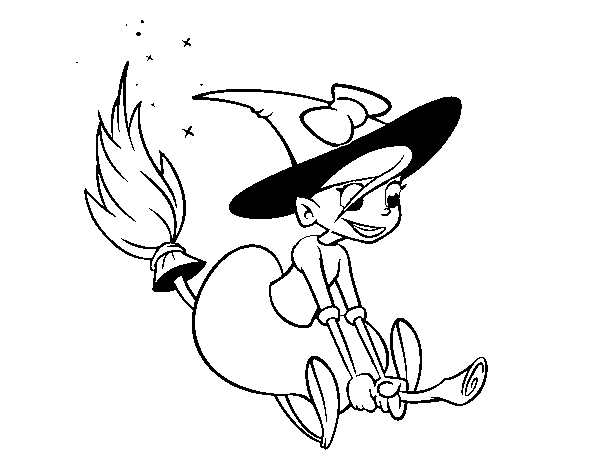 Desenho de Bruxa mágica para Colorir