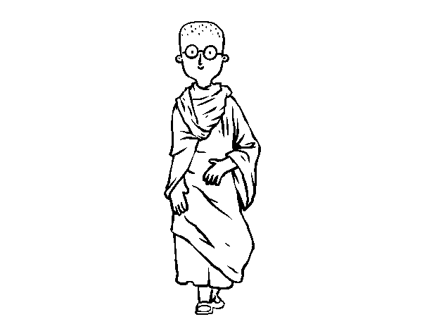 Desenho de Budista jovens para Colorir