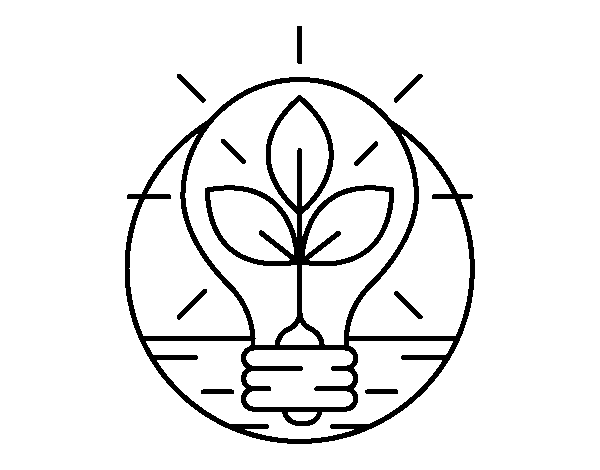 Desenho de Bulbo com folhas para Colorir