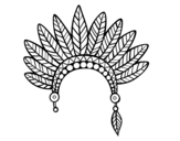 Desenho de Cabeça coroa de penas indiana para colorear