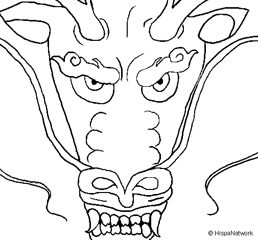 Desenho de Cabeça de dragão para Colorir