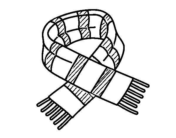 Desenho de Cachecol de listras para Colorir