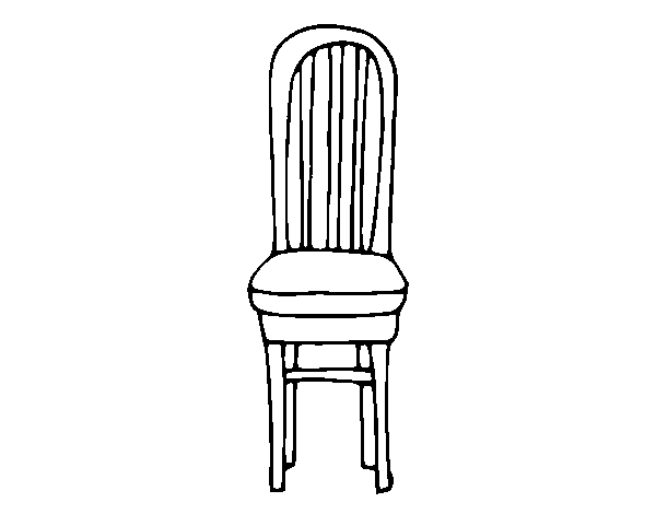 Desenho de Cadeira de madeira para Colorir