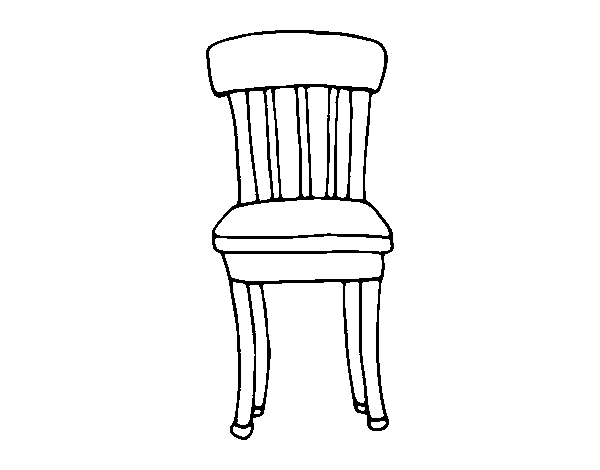 Desenho de Cadeira rústica para Colorir