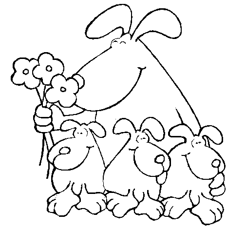 Desenho de Cães para Colorir